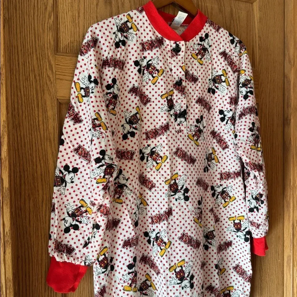 Mickey & Co. Disney Vintage 80s 90s Flannel Mickey Mouse Nightshirt - Picture 9 of 12